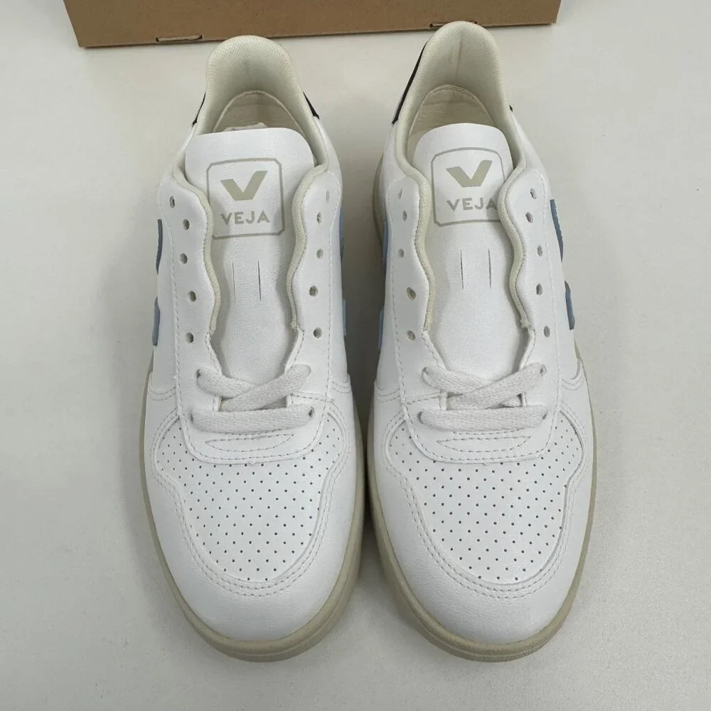Veja V-10 CWL Sneakers sz 5 Women's 36 EU White/Steel/Nauti Vegan Leather BRAZIL - Picture 8 of 15